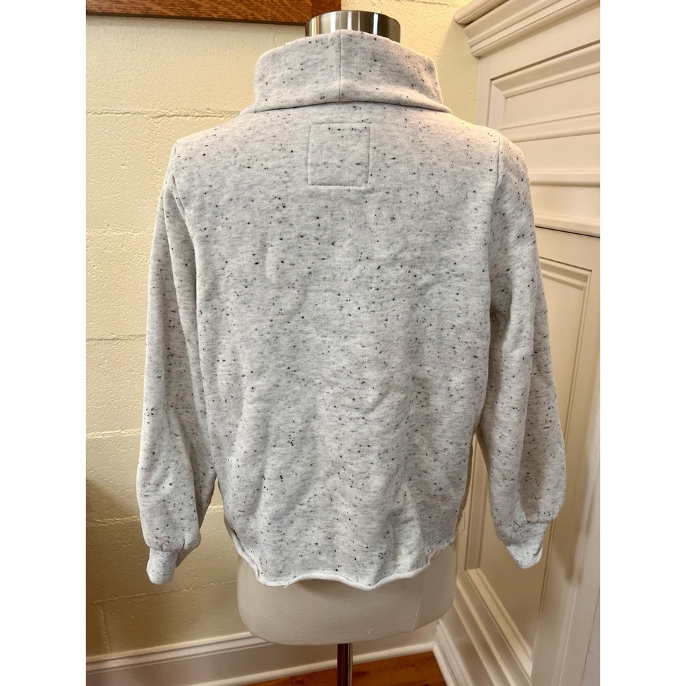 Madewell MWL Gray Crop Long Sleeve Sweatshirt Organic Cotton Sweater Sz Small - Picture 5 of 8